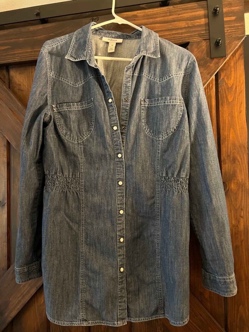 Style & Co. Blue Denim Button-Down Shirt